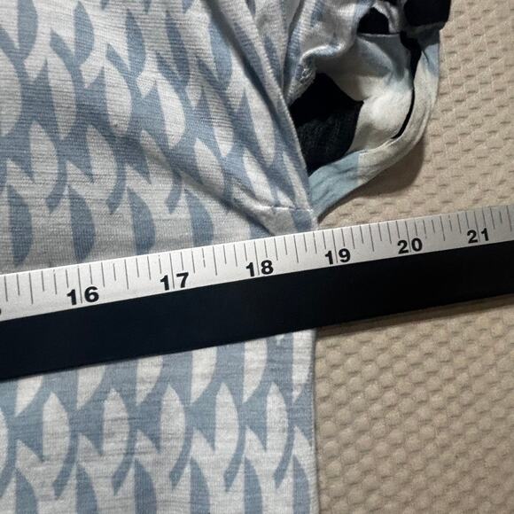 Anthropologie 9-H15 STCL Tunic Top Size M Navy White Geometric Print High Low - Picture 7 of 9